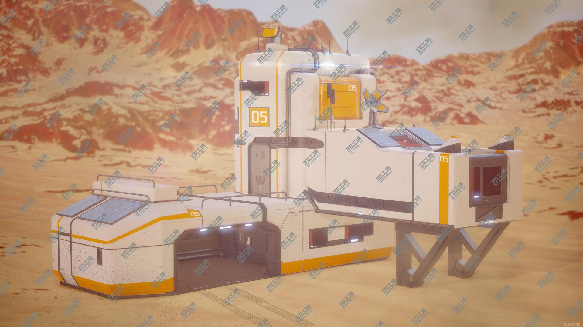 images/goods_img/202104091/Interplanetary Modular Sci-Fi Building With The Garage 3D model/1.jpg